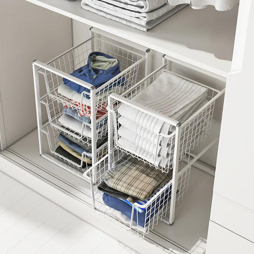 Bedroom wardrobe storage layered partition organization storage dormitory clothes garment compartment divider drawer-style shelving