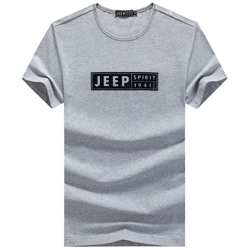 JEEP SPIRIT футболка с короткими рукавами Мужская Новая деловая футболка с круглым вырезом больших размеров Мужская Повседневная футболка с короткими рукавами 4028