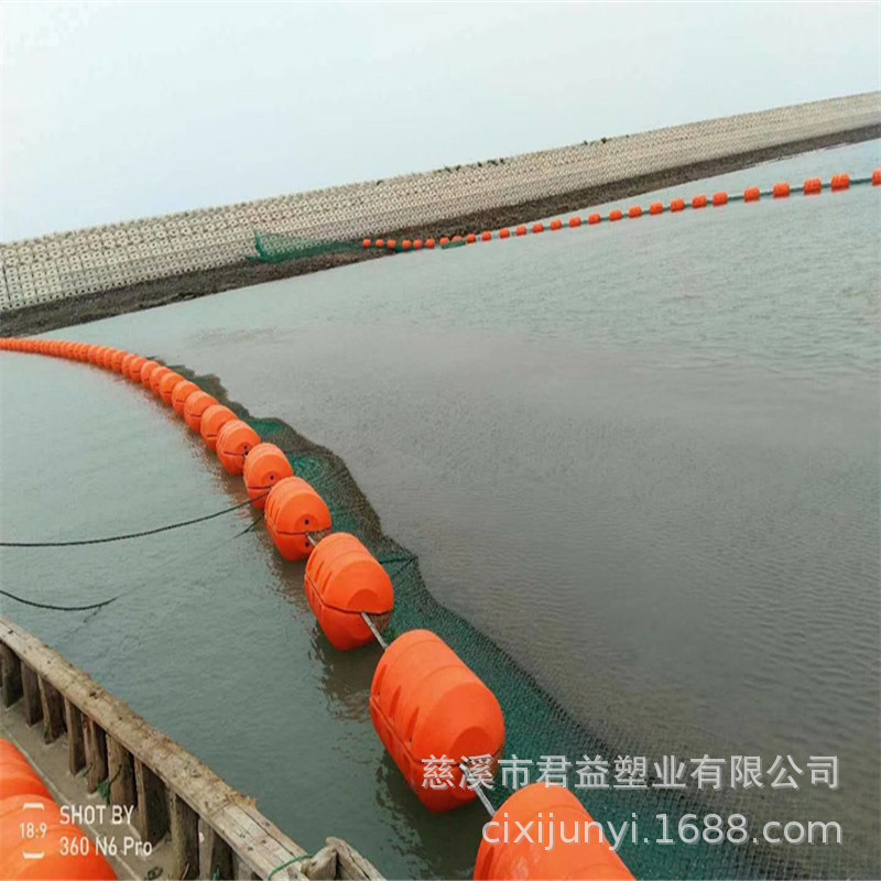 工厂生产实心填充大浮力拦污栅栏浮筒 内河湖泊挡垃圾塑料浮排