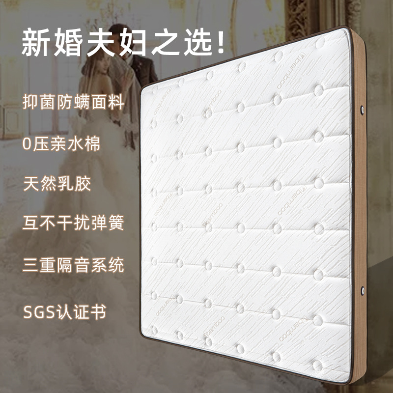 Atour Hotel Zero-Pressure Hydrophilic Cotton Natural Latex Memory Foam Independent Bag Spring Custom Factory Price