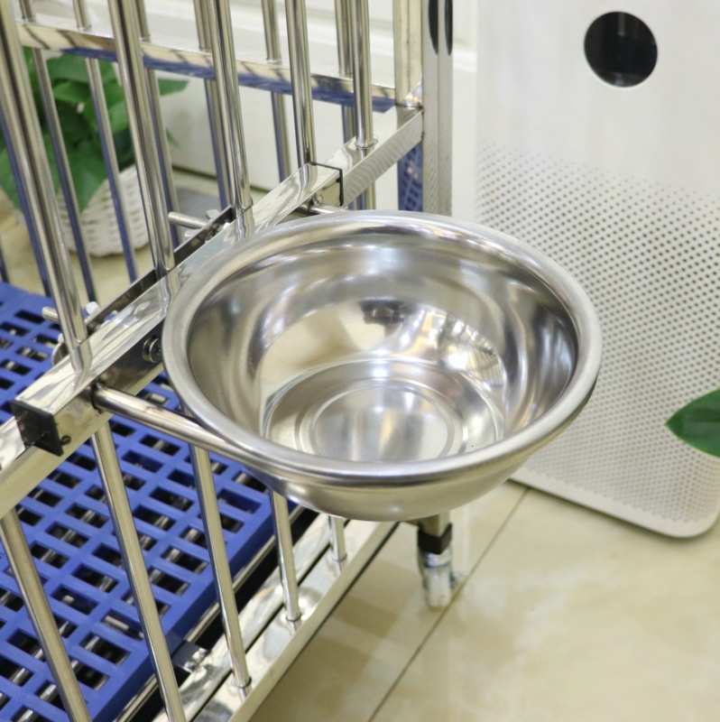 Perro tazón perro bebedero perro comida para perros tazón gato tazón colgante fijo anti-golpe Acero inoxidable jaula Pet Bowl