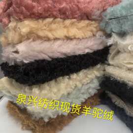 现货羊羔绒羊驼绒麦穗绒卷毛绒防羊绒羊羔毛服装毛绒布植绒布