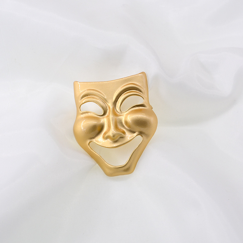 Women'S Gender Plating Design  New Smiling Face Mask Brooch