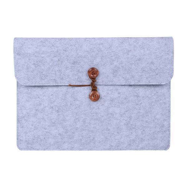 Factory wholesale felt liner bag wooden buckle computer bag Apple laptop bag can be customized LOGO
