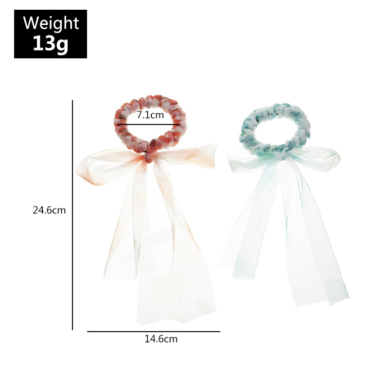 Fashion Bow Knot Hair Ring Fairy Streamer Hair Rope Fresh Sweet  Ponytail Head Rope Set display picture 2