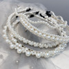 Wavy fishing line, cute headband from pearl, hair accessory, flowered, Korean style, wholesale