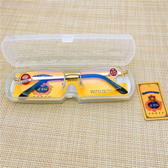 古月紅精品時尚金屬半框防藍光樹脂老花鏡男女經典舒適批發8104