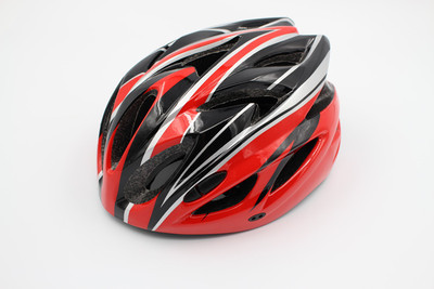 Integrated Helmet red silver Black