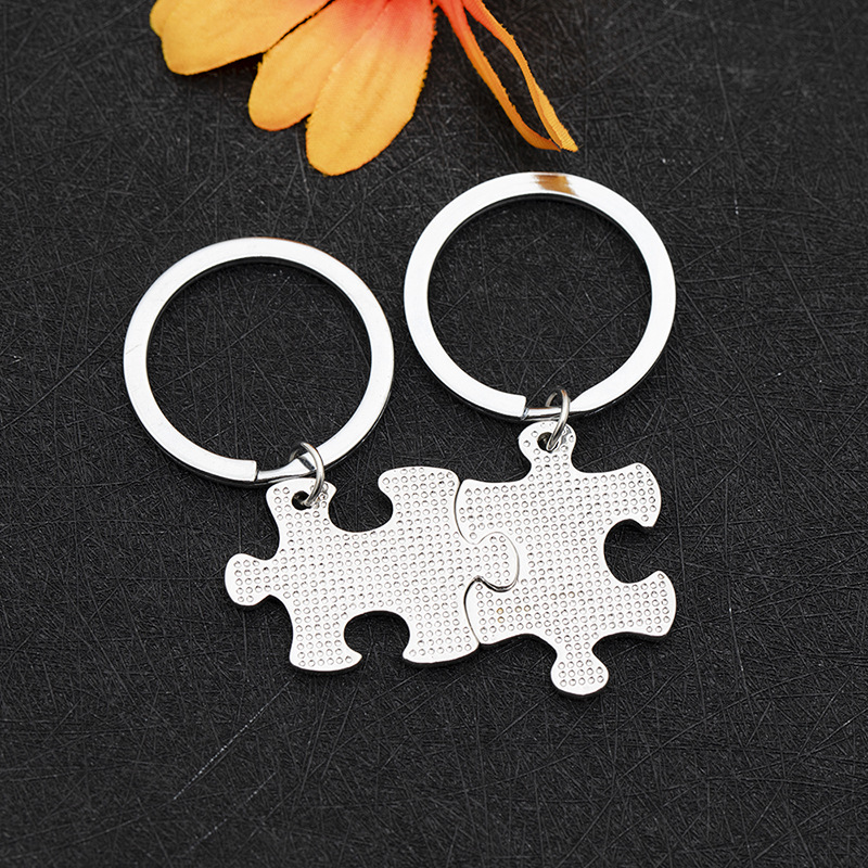 Fashion Square Couple Splicing Alloy Keychain display picture 9