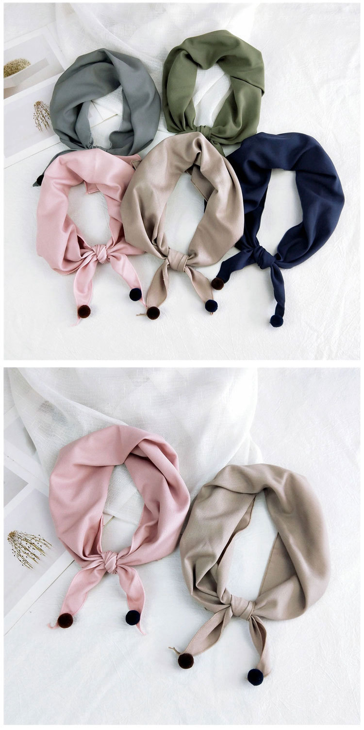Korean Solid Color Triangle Scarf Small Scarf Spring And Autumn And Winter Wild Korean Small Scarf Printing Variety Shape Wholesale Nihaojewelry display picture 11
