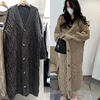 Easy Lazy wind have more cash than can be accounted for thickening Chaopai knitting Cardigan Autumn and winter Western style Versatile Twist sweater coat