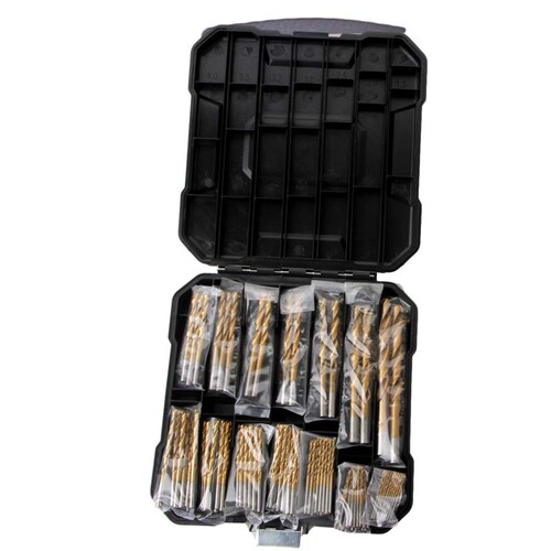 99pc twist drill plastic box set of 50 pieces in bag high speed steel titanium plated twist drill hole opener steel plate eye drill