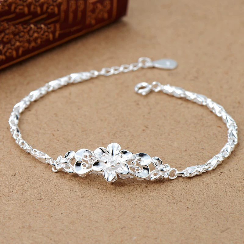 Серебряный браслет, цепочка, украшения, образец серебра 925, корейский стиль, подарок на день рождения