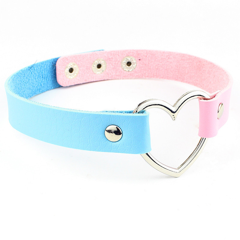 Fashion Heart Shape Pu Leather Metal Women's Choker 1 Piece display picture 6