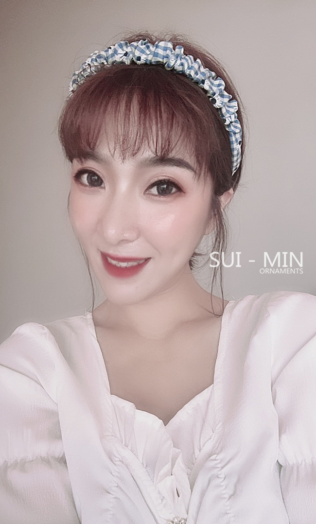 Korean Fashion Plaid Fold Headband Wave Color Cute Little Daisy Flower Thin Edge Headband Head Buckle Hair Hole Headdress display picture 36