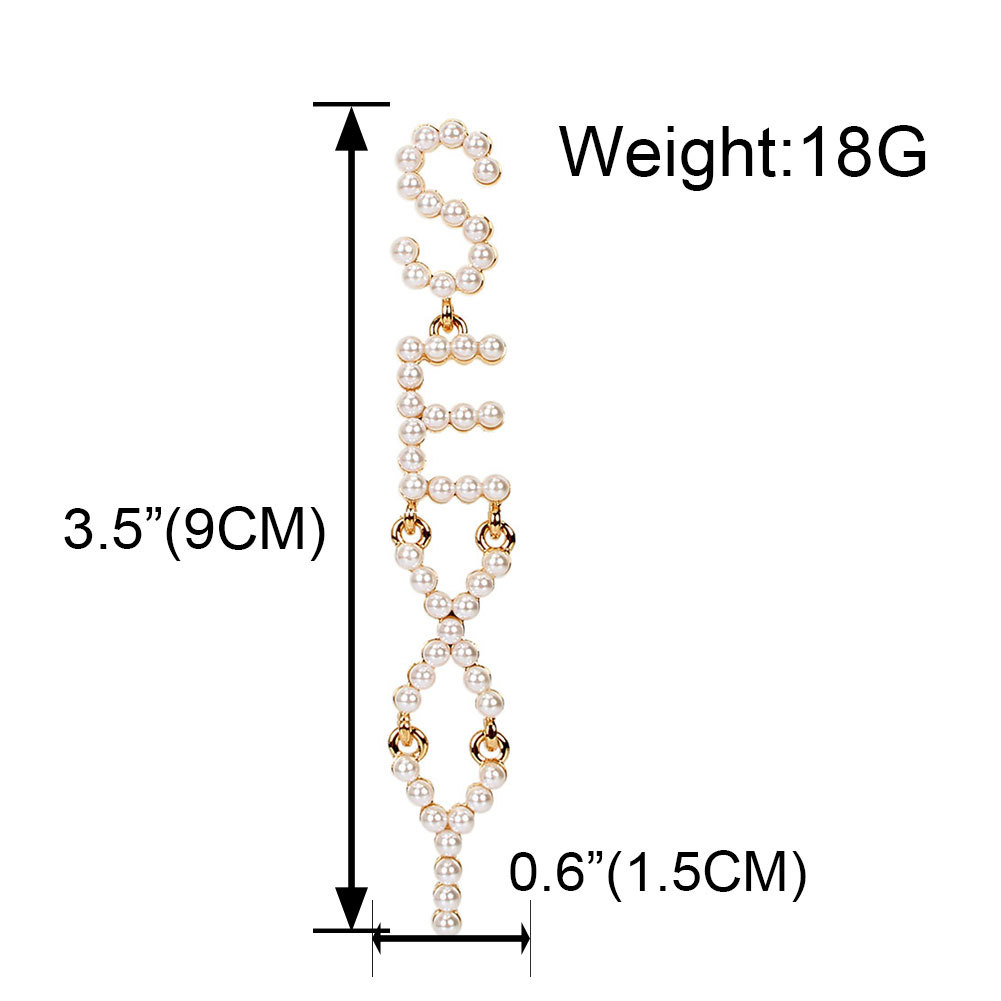 Europäische Und Amerikanische Grenz Überschreitende Übertriebene Englische Buchstaben Ohrringe Weibliche Sexy Ohrringe Ohrringe F4730 display picture 1