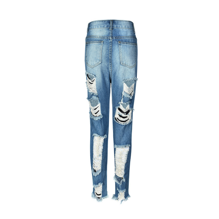 Washed Non-Elastic Straight Pants Jeans NSWL68438