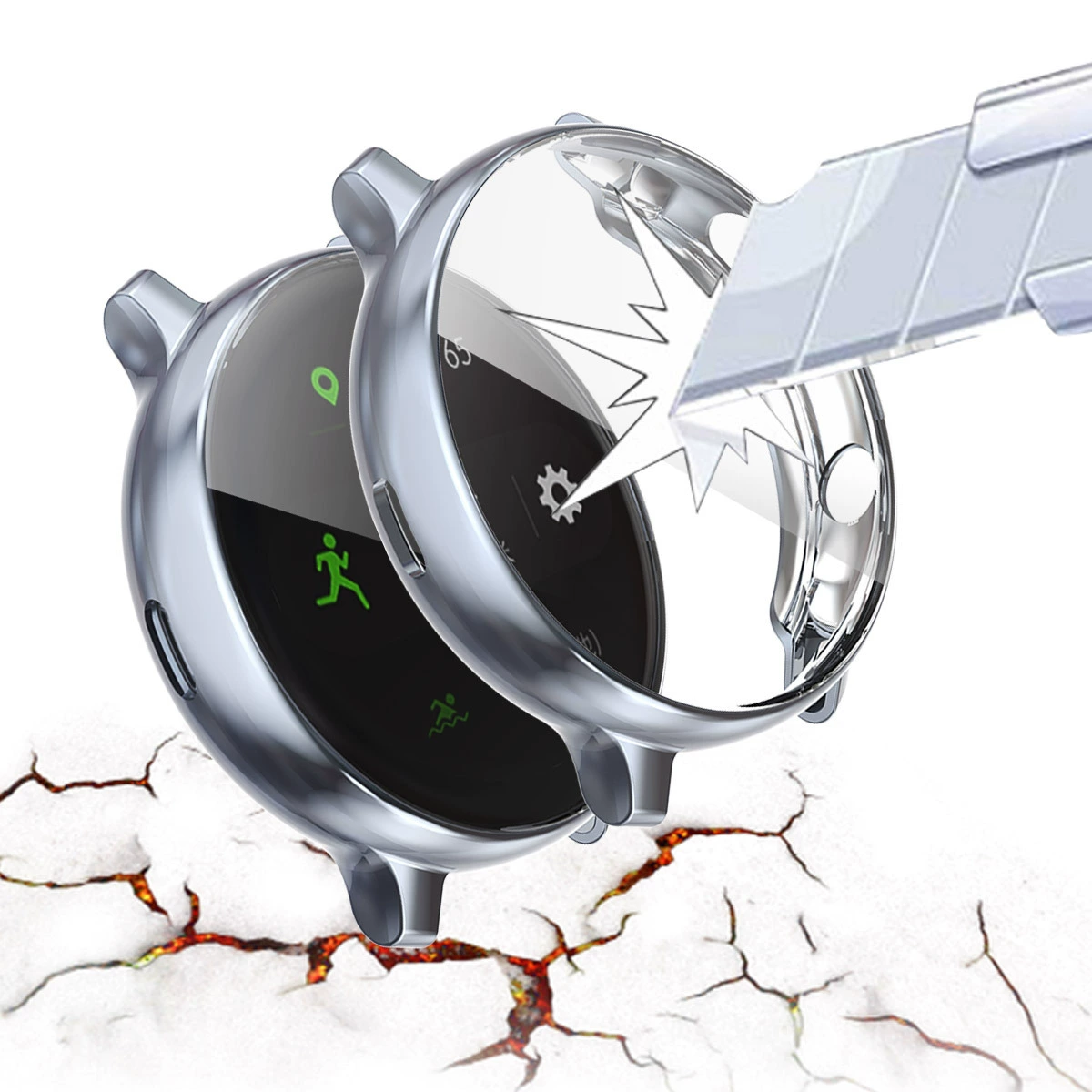 Защитный чехол (Samsung) для Galaxy Watch, электронапыленный TPU, 40/44 мм, защита от падения