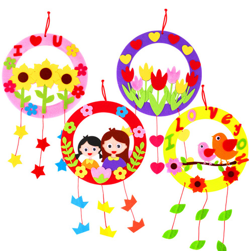 Children's creative non-woven garland hanging ornaments kindergarten diy handmade material package Mother's Day gift