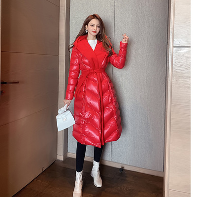 【朵維思】中長款棉服2020冬裝長袖修身棉衣連帽長款外套B1792