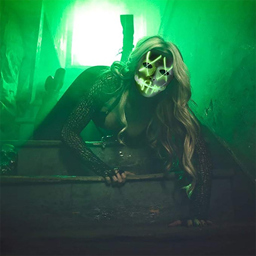 Cross-border supply of EL cold light flash customized LED luminous mask Halloween ghost face adult fluorescent dance mask