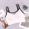 Street sports bra with letters, breast pads, push up T-shirt, underwear, European style, lifting effect