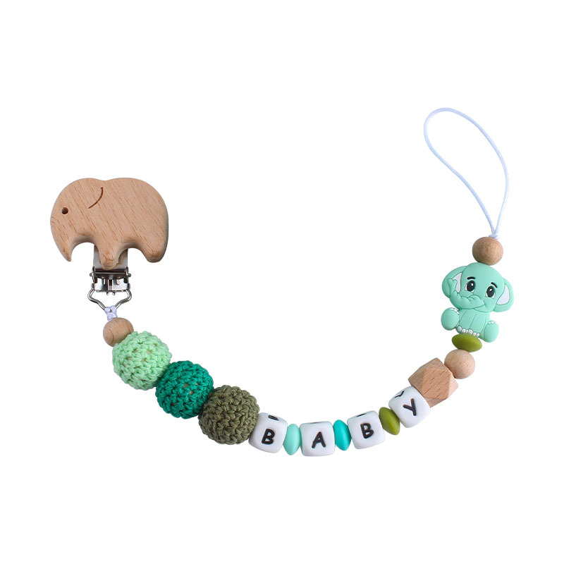 Nueva haya chupete clip elefante mordedor pulsera bebé de silicona elefante molar juguete chupete cadena anti-caída de la cadena