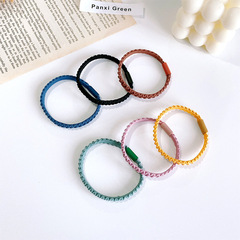 韓版基礎波浪發繩 簡約高彈力糖果色發圈頭繩打底皮筋扎頭髮頭飾