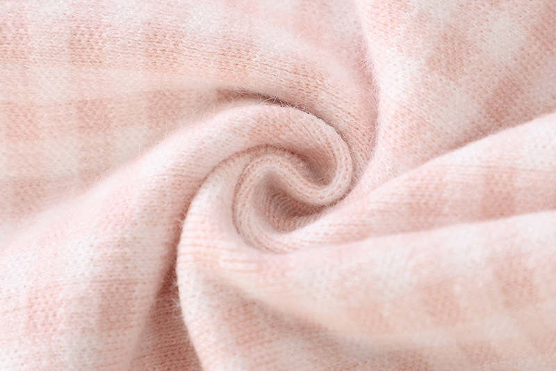 Girls' Small Fragrant Plaid 3-8 Wooden Ear Collar Knitted Cardigan Sweater Half Skirt Two piece Set_voghion.com