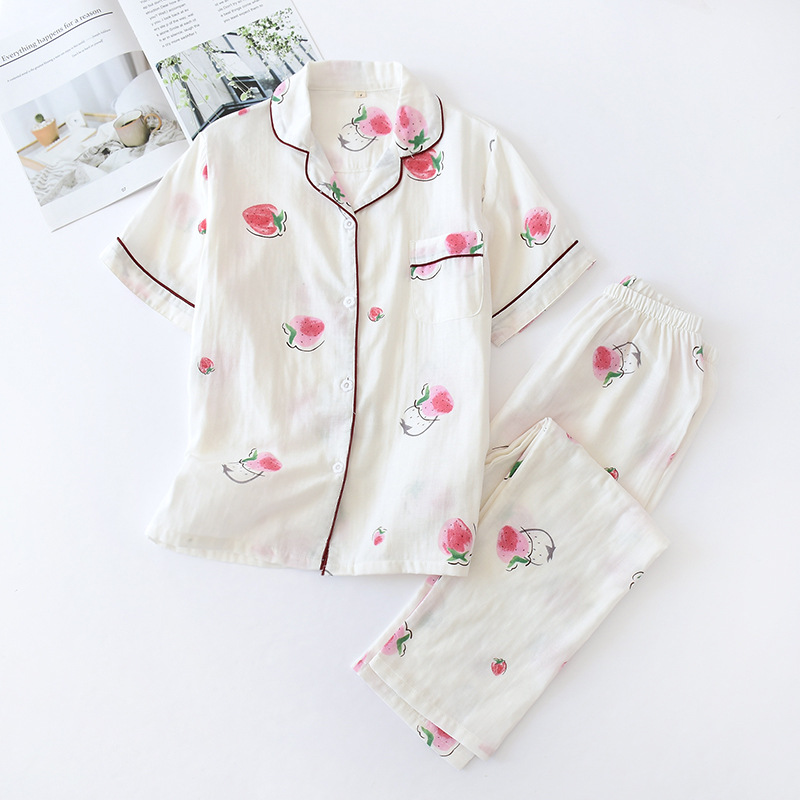 LH白イチゴ半袖ロングパンツ