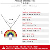 Fashionable rainbow earrings, pendant, metal necklace, chain, set, accessory, Korean style