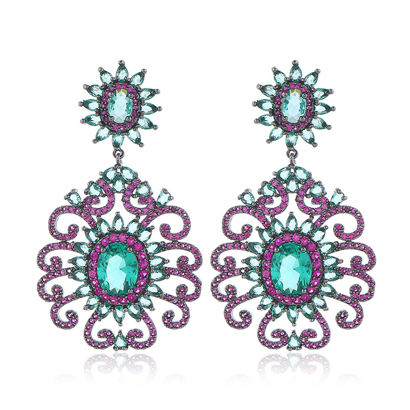 Retro Fashion Boho Temperament Trendy Wild Colored Hazel Jewelry Earrings display picture 3