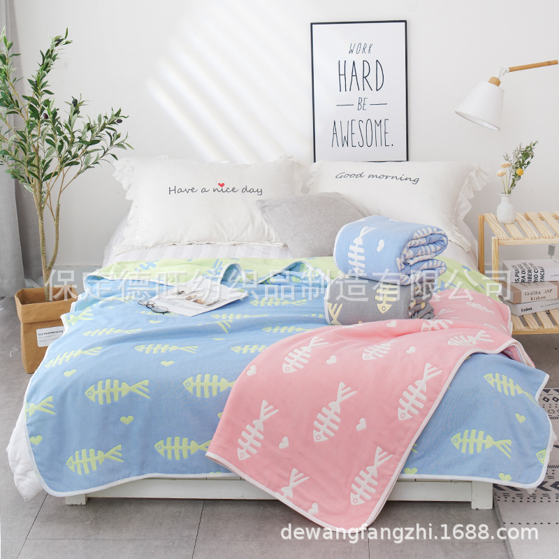 AB双面六层纱布毛巾被加厚夏季空调被纯棉双人单人毛巾毯子全棉