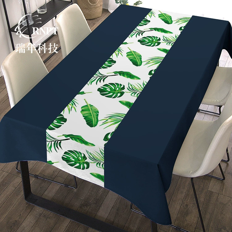 Ruinan [Производитель оптом] Банановый лист тибетский синий простой скатерть прямоугольный журнальный столик скатерть ПВХ скатерть