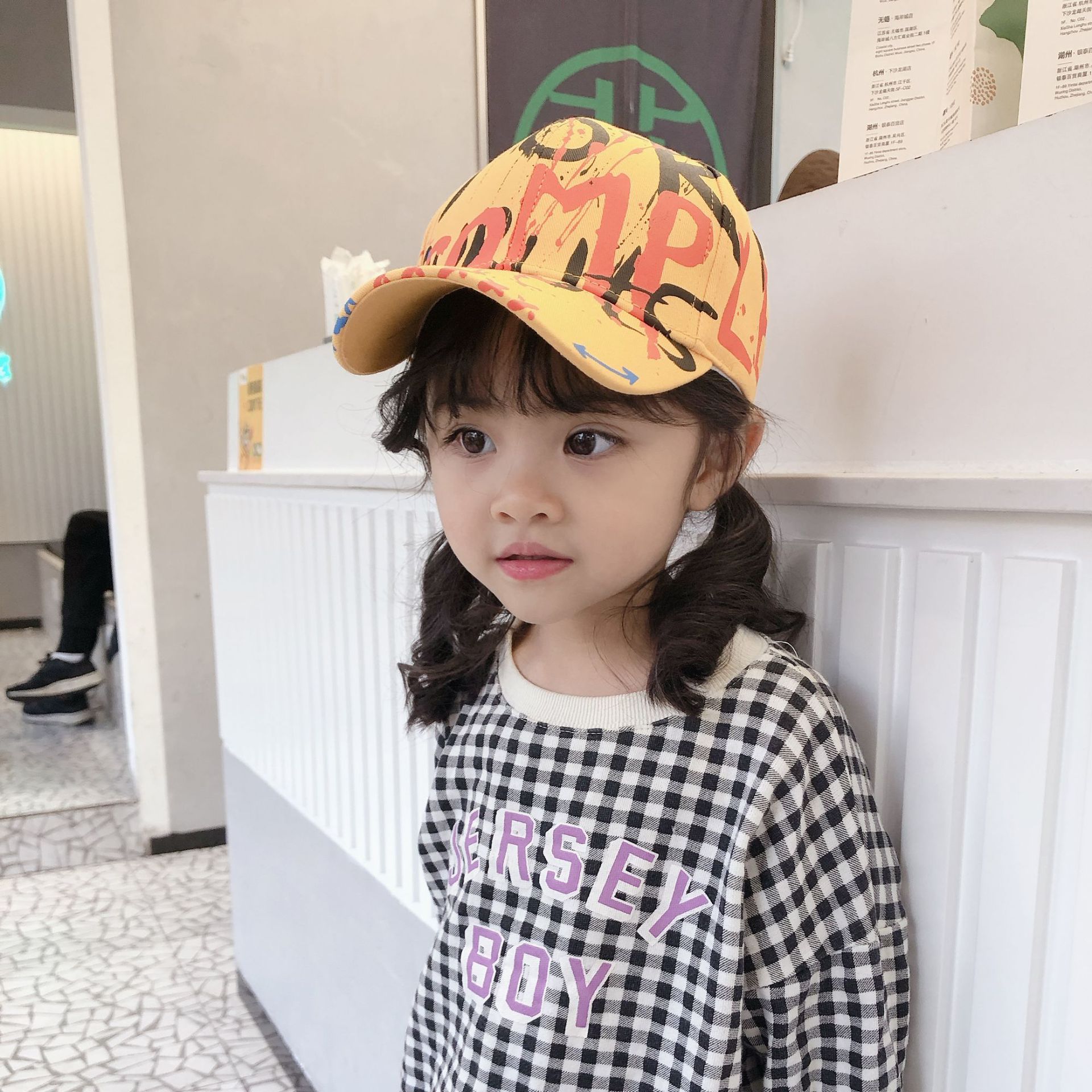 Children's Four Seasons Graffiti Printing Baseball Cap Hip-hop Sunscreen Sun Hat Wholesale Nihaojewelry display picture 12