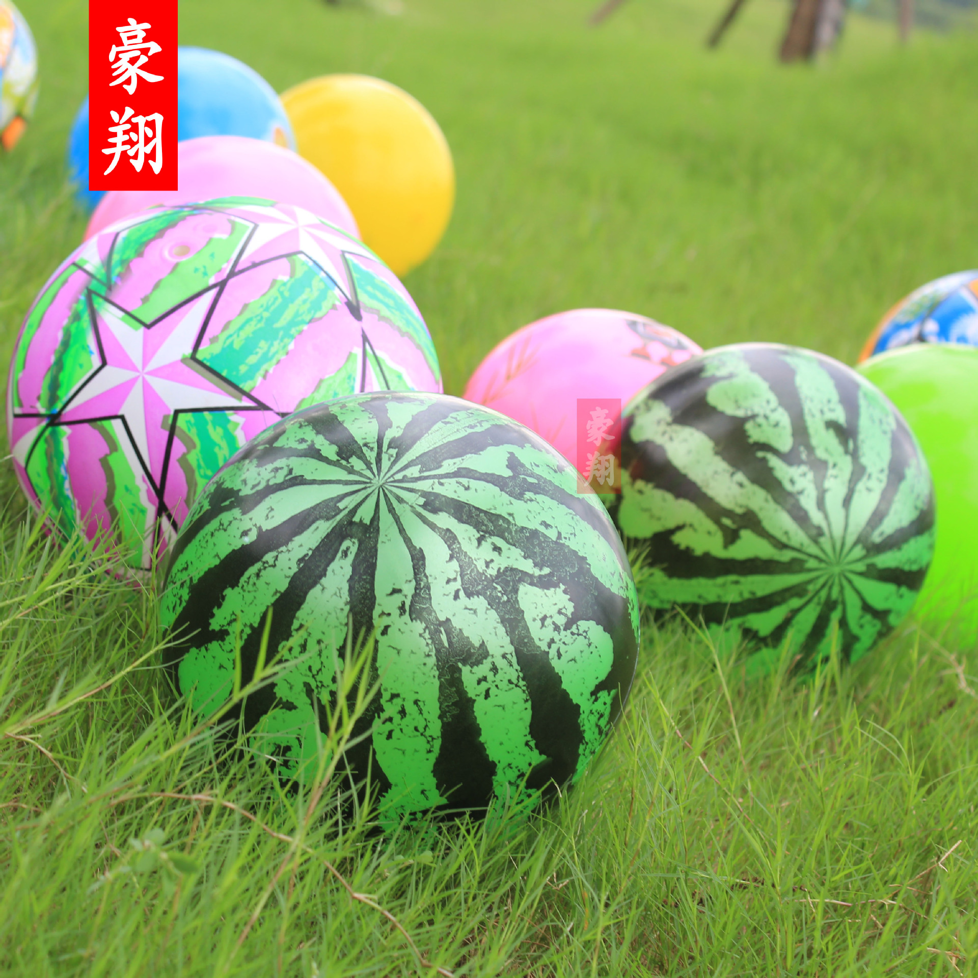 9英寸PVC沙滩弹力皮球儿亲子互动童充气玩具拍拍球西瓜球地摊批发-阿里巴巴