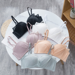 原创新品聚拢性感内衣女小胸无钢圈胸罩收副乳上托调整型文胸套装