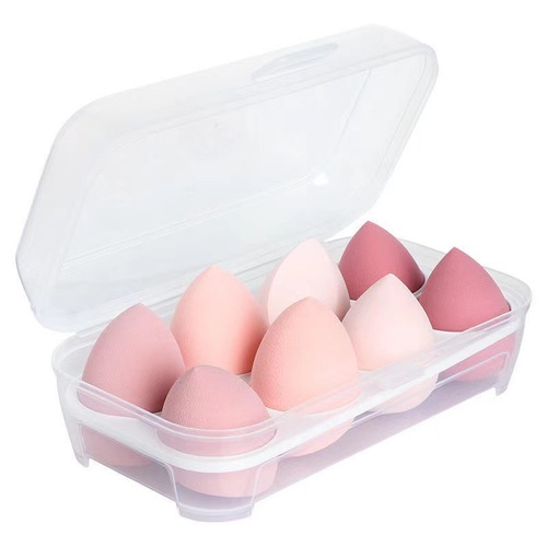 8-compartment egg box beauty egg super soft gift box set for makeup application and non-stuck powder makeup tool egg puff