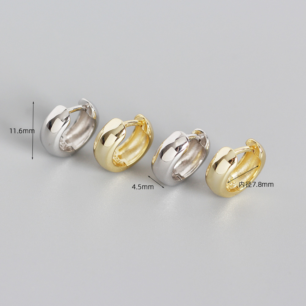 0.03µm Gold Plating Thickness 925 Sterling Silver No Inlaid Geometric Earrings
