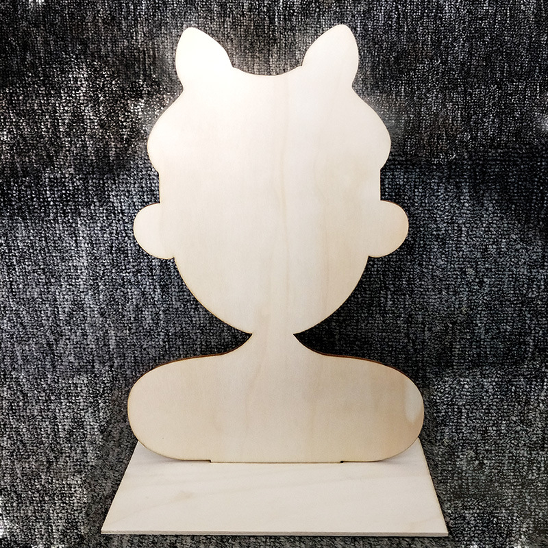 女孩头像男孩半身像肖像粘土板创意手工木质白胚底板立体diy手工