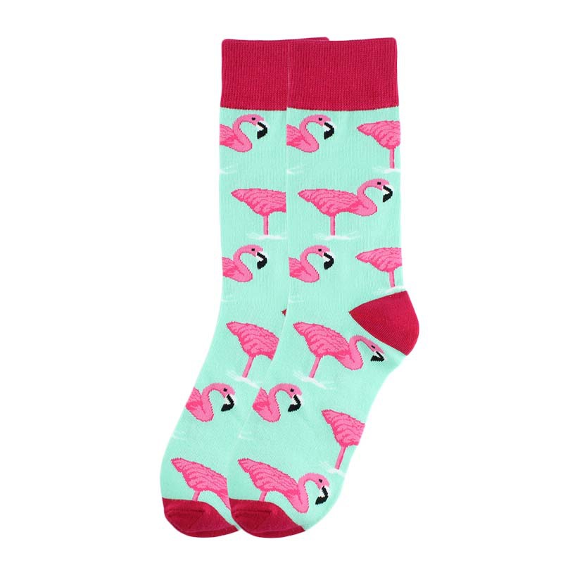 Unisex Casual Flamingo Cotton Jacquard Crew Socks A Pair display picture 4