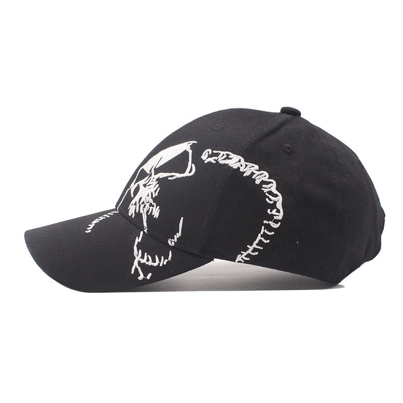 Summer Season Unisex Gender Punk, Simple Style Style Curved Eaves Rim Unisex Punk Simple Style Skull Curved Eaves Baseball Cap