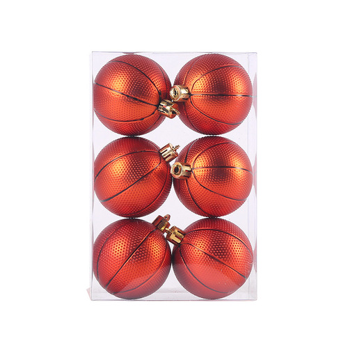 Cross-border Christmas ball football basketball rugby baseball 6cm set Christmas ball cover gift box Christmas decorations