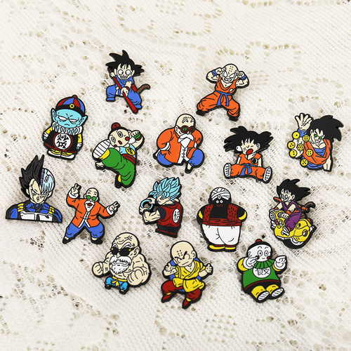 Japanese creative cartoon anime monkey monk brooch punk monster brooch clothing alloy dripping oil corsage