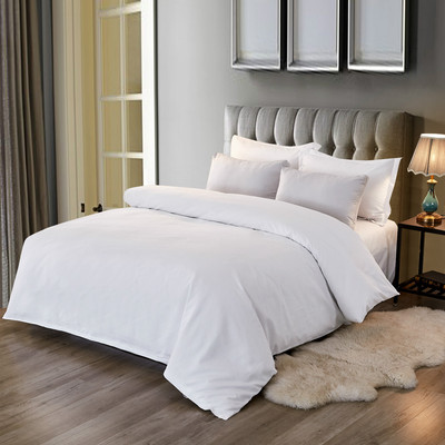 五星级酒店床上用品纯棉磨毛四件套 白色贡缎被套被罩酒店布草