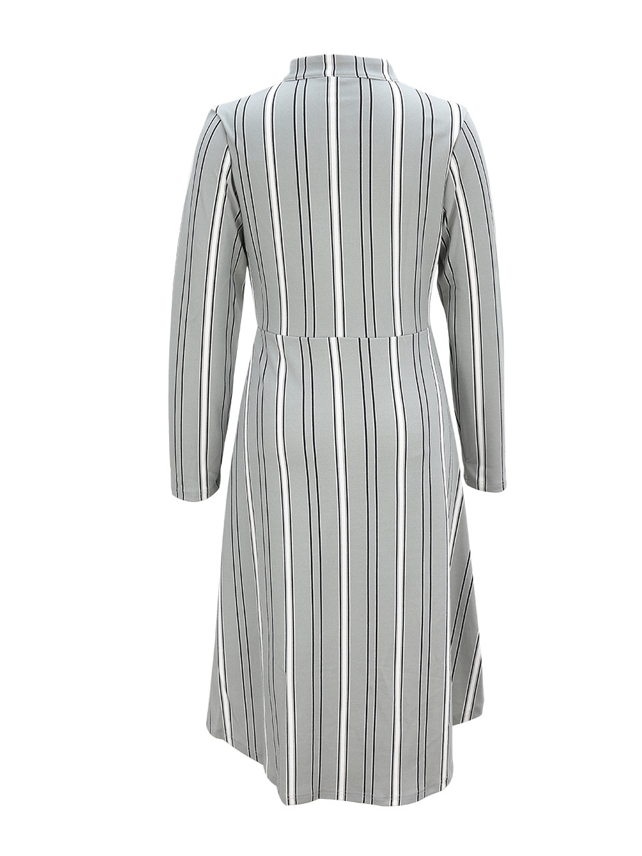 striped long-sleeved dress NSAL1889