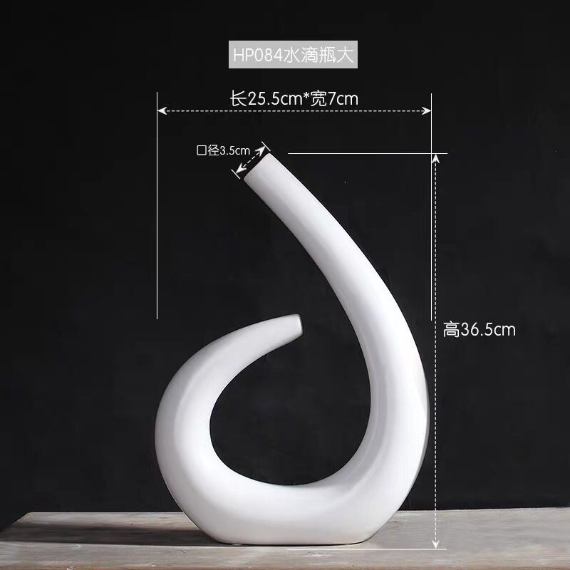 Decoración del hogar sala de estar decoración creativa blanco simple moderna TV gabinete decoración botella curvada artesanía al por mayor