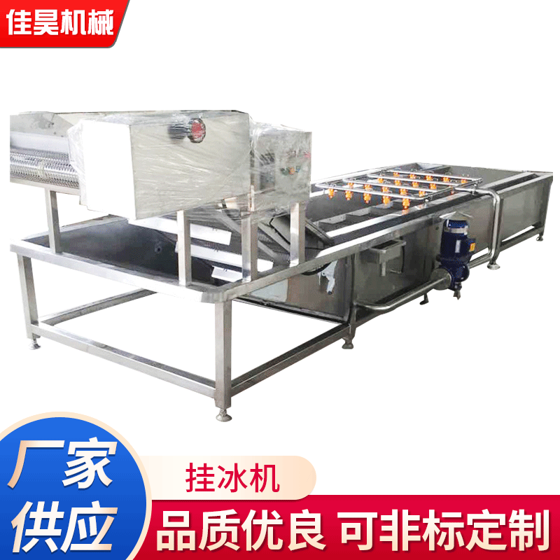 厂家小型全自动鱼块挂冰机鲜鱼包冰设备商用冷冻鱼类挂冰机机器