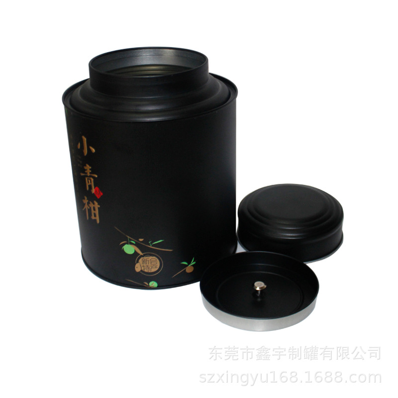 Xiao naranja verde té negro té verde envasado sellado redondo lata de hierro lata de metal grande lata de té universal 1000G image 5