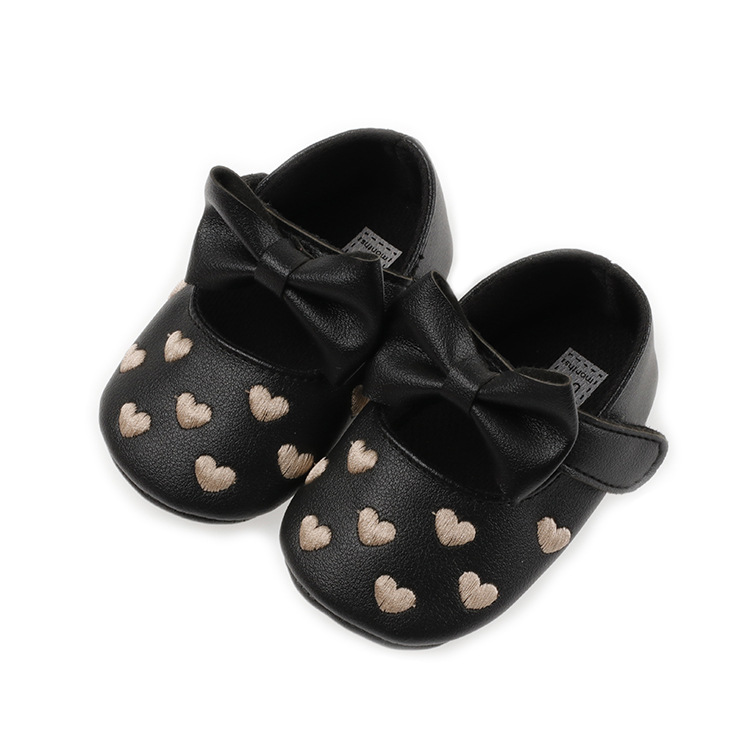 Bebé Niño Zapatos primavera y otoño 0-1 años de edad bordado en forma de corazón zapatos de bebé de fondo suave